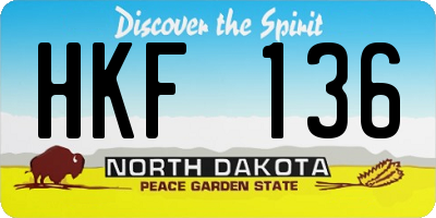 ND license plate HKF136