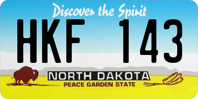 ND license plate HKF143