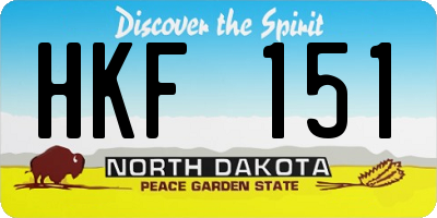 ND license plate HKF151