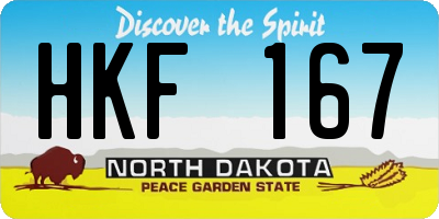ND license plate HKF167