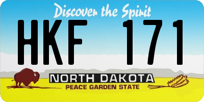 ND license plate HKF171