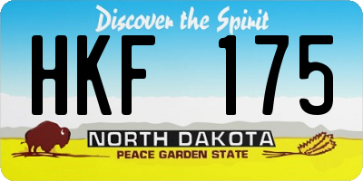 ND license plate HKF175