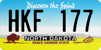 ND license plate HKF177