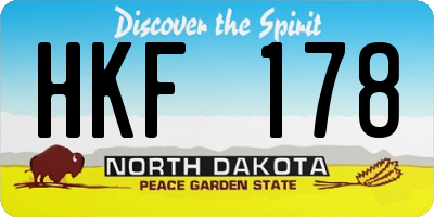 ND license plate HKF178