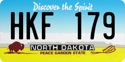 ND license plate HKF179