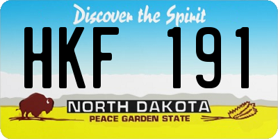 ND license plate HKF191