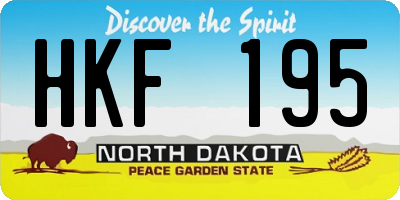 ND license plate HKF195
