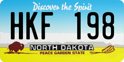 ND license plate HKF198