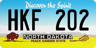 ND license plate HKF202