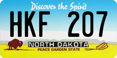 ND license plate HKF207