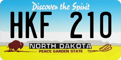 ND license plate HKF210