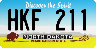 ND license plate HKF211