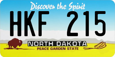 ND license plate HKF215