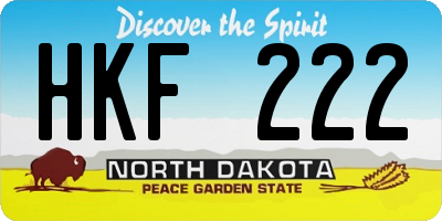 ND license plate HKF222