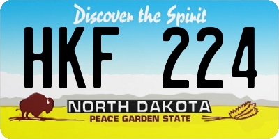 ND license plate HKF224