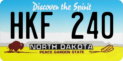 ND license plate HKF240