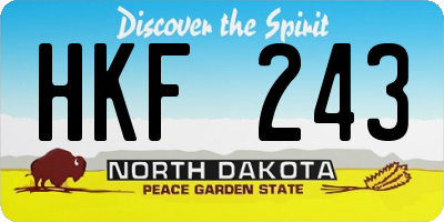 ND license plate HKF243