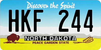 ND license plate HKF244