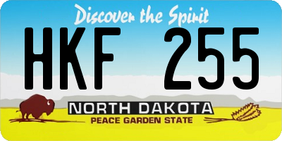 ND license plate HKF255