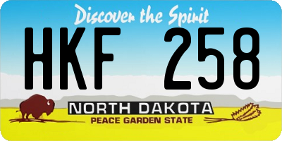 ND license plate HKF258
