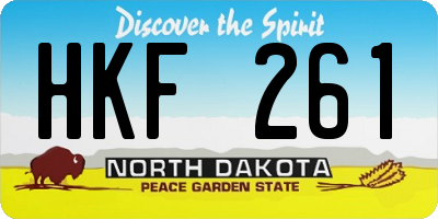 ND license plate HKF261
