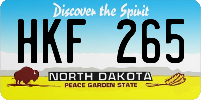 ND license plate HKF265