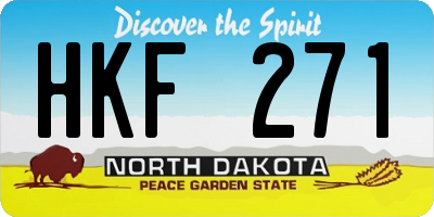 ND license plate HKF271