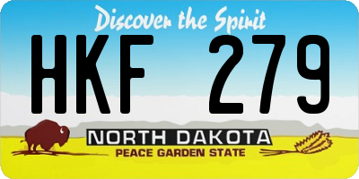 ND license plate HKF279