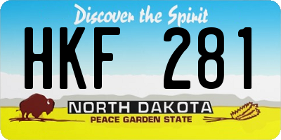 ND license plate HKF281