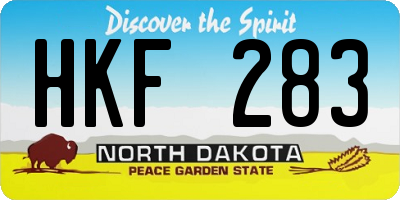 ND license plate HKF283