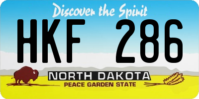 ND license plate HKF286
