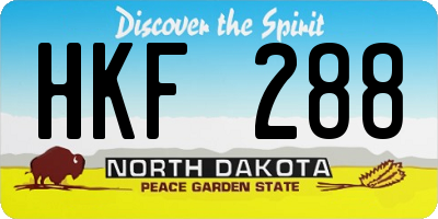 ND license plate HKF288
