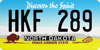 ND license plate HKF289