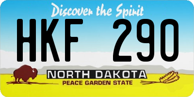 ND license plate HKF290