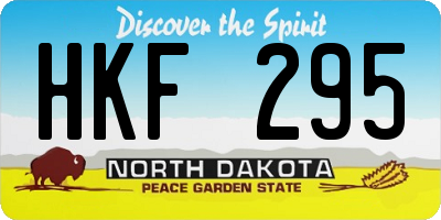 ND license plate HKF295