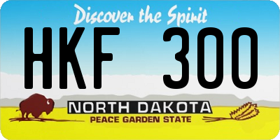 ND license plate HKF300