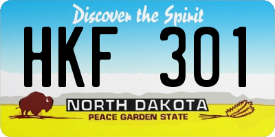 ND license plate HKF301