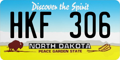 ND license plate HKF306