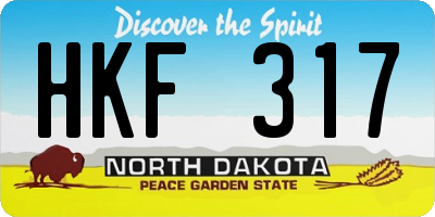 ND license plate HKF317