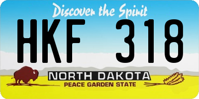 ND license plate HKF318
