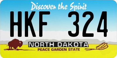 ND license plate HKF324