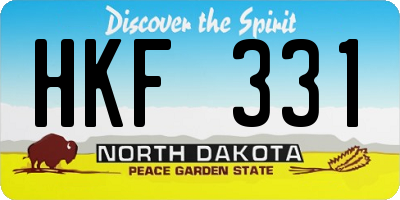 ND license plate HKF331