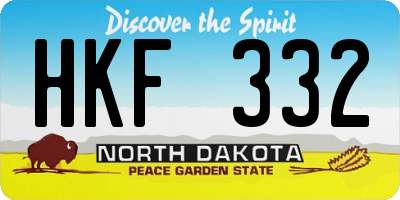 ND license plate HKF332