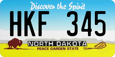 ND license plate HKF345