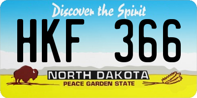 ND license plate HKF366