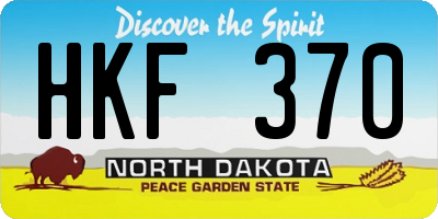 ND license plate HKF370