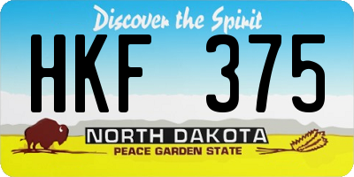 ND license plate HKF375