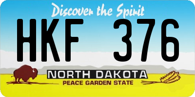 ND license plate HKF376
