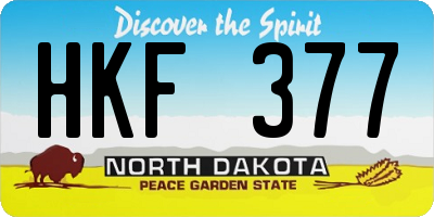 ND license plate HKF377