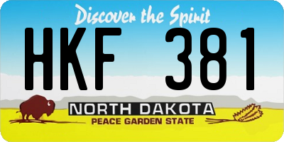 ND license plate HKF381
